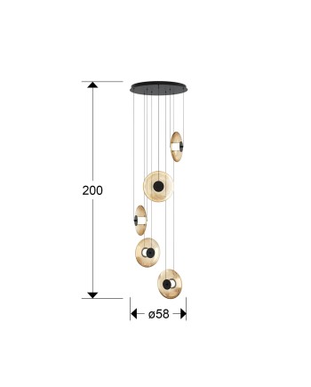 DIABOLO- LAMPARA 5L - NEGRO-AMBAR